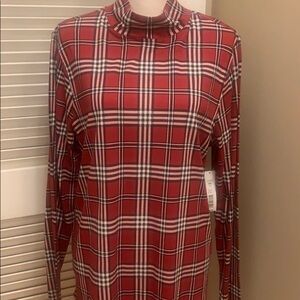 Westbound Woman Dark Red Plaid Tunic